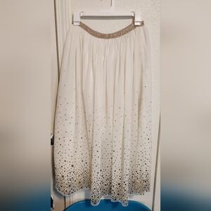 Elegant White and Gold Starry Skirt